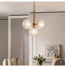 Подвесной светильник RAFFIN 4 Transparent Gold ImperiumLoft