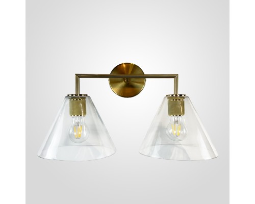 Бра RH Utilitaire Funnel Shade Double Sconce Brass
