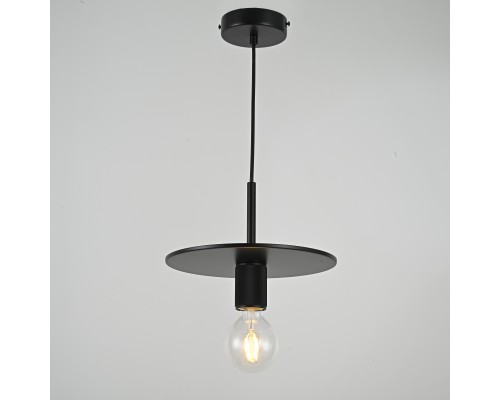 Подвесной светильник RH Utilitaire Disk Shade Pendant Black ImperiumLoft