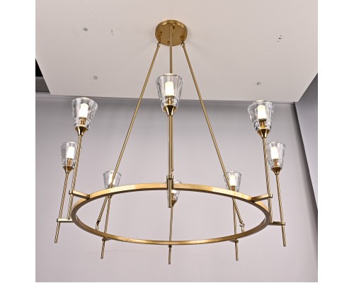 Люстра на штанге TORCHE DE VERRE Round Chandelier 8