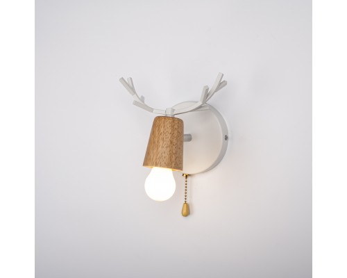 Бра с рожками DEER A SWITCH White/Light wood ImperiumLoft
