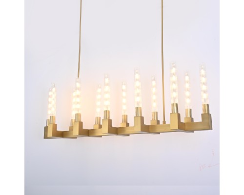 Люстра на штанге CANELLE Linear Chandelier 12 Modern Brass