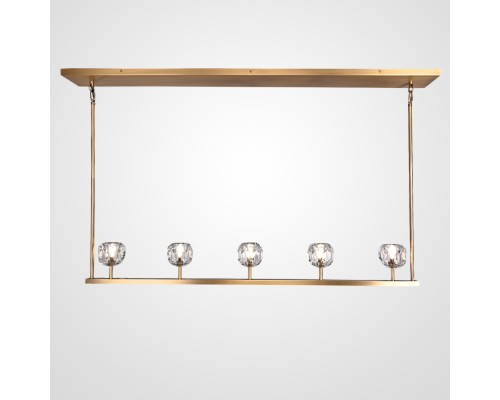 Люстра RH Boule De Cristal Linear Chandelier 5 Bronze