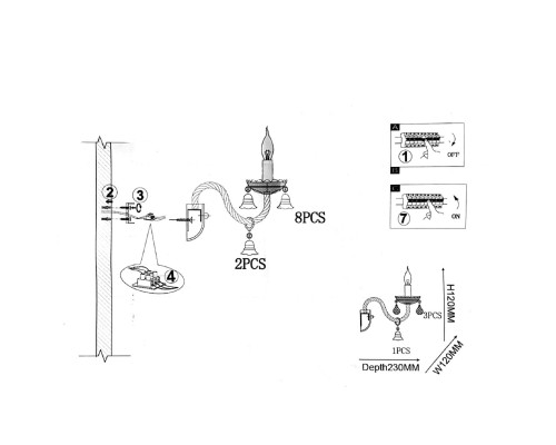 Настенный светильник RAINBOW 6 WALL L1 ImperiumLoft