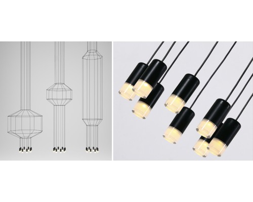 Подвесной светильник Vibia Wireflow Chandelier 0378 LED Suspension 42 lamp ImperiumLoft
