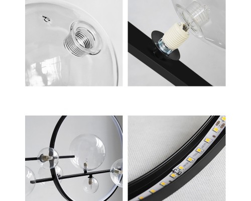 Люстра на штанге IONA L HALO 7 black