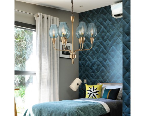 Подвесная дизайнерская люстра Viola 10 Синий