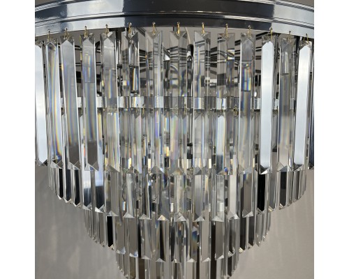 Подвесная люстра RH 1920s Odeon Clear Glass Fringe Chandelier D80 chrome