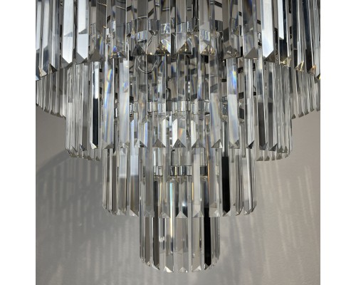 Подвесная люстра RH 1920s Odeon Clear Glass Fringe Chandelier D80 chrome