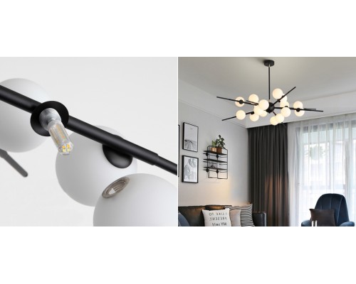 Люстра на штанге Cherry Bomb 16 balls black ImperiumLoft