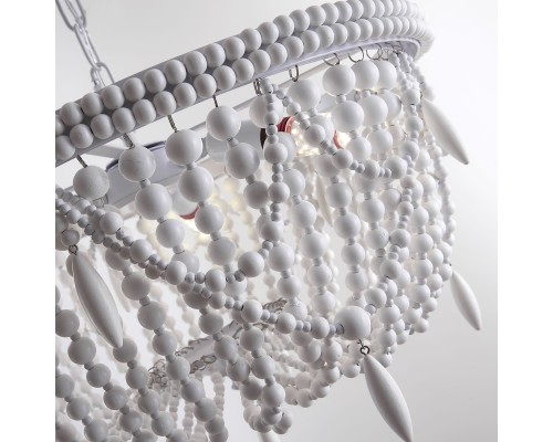 Подвесная люстра RH Anselme White Wood Weathered Chandelier