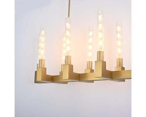 Люстра на штанге CANELLE Linear Chandelier 12 Modern Brass