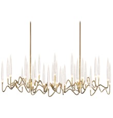 Люстра на штанге Il Pezzo Chandelier Brass and Crystals ImperiumLoft