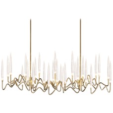 Люстра на штанге Il Pezzo Chandelier Brass and Crystals ImperiumLoft