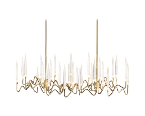 Люстра на штанге Il Pezzo Chandelier Brass and Crystals ImperiumLoft