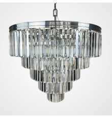 Подвесная люстра RH 1920s Odeon Clear Glass Fringe Chandelier D80 chrome ImperiumLoft