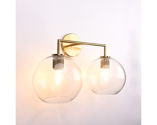 Бра RH Utilitaire Globe Shade Double Sconce Brass