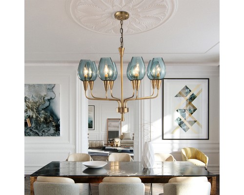 Подвесная дизайнерская люстра Viola 10 Синий