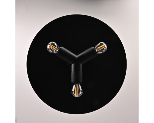 Люстра RH Utilitaire Disk Triple Pendant Black ImperiumLoft
