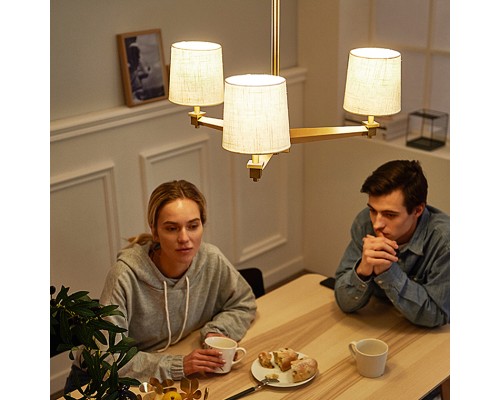 Люстра на штанге Jorgenson D85 Beige/Dark wood