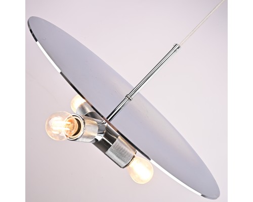 Люстра RH Utilitaire Disk Triple Pendant Silver ImperiumLoft