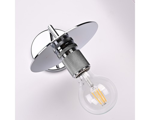 Бра RH Utilitaire Knurled Disk Shade Sconce Silver