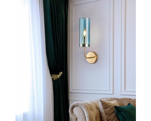 Настенный светильник Agne Blue Glass Tube wall light