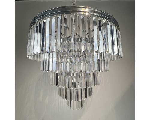 Подвесная люстра RH 1920s Odeon Clear Glass Fringe Chandelier D80 chrome