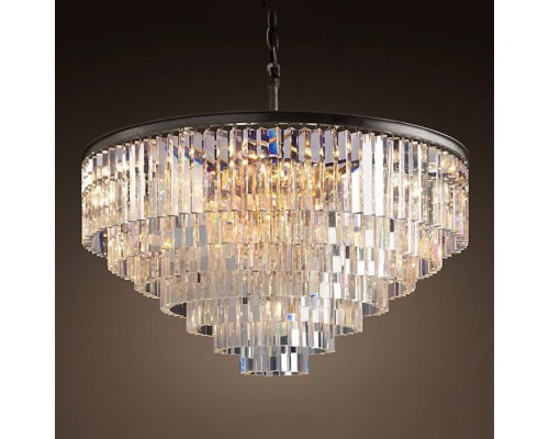 Подвесная люстра RH 1920s Odeon Clear Glass Fringe Chandelier D80