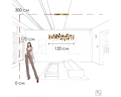 10396/1200R Подвесной светильник LOFT IT Escama