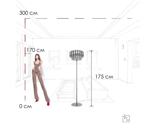 10438F Торшер LOFT IT Boucle