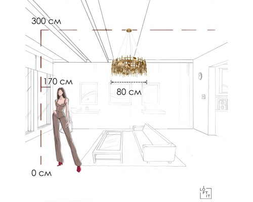 10396/800C Подвесной светильник LOFT IT Escama