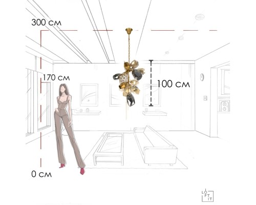 10401/600M Подвесная люстра LOFT IT Britannica