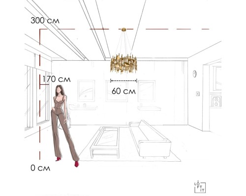 10396/600C Подвесной светильник LOFT IT Escama