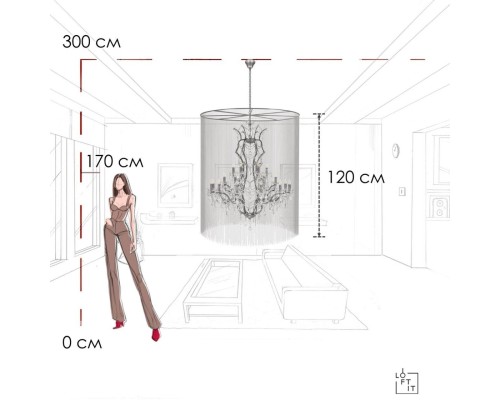 10450/1200 Подвесная люстра LOFT IT Vaille Crystal