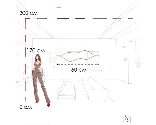 10403/1600 AB Подвесной светильник LOFT IT Tape Light
