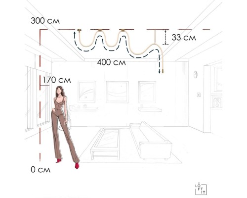 10388B Brass Потолочный светильник LOFT IT Thread