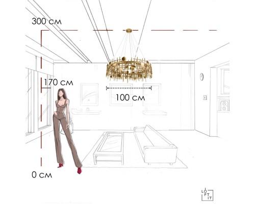 10396/1000C Подвесной светильник LOFT IT Escama