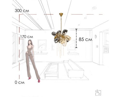 10401/800S Подвесная люстра LOFT IT Britannica