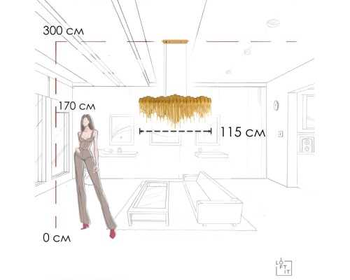 10404/1150L GD Подвесная люстра LOFT IT Volver