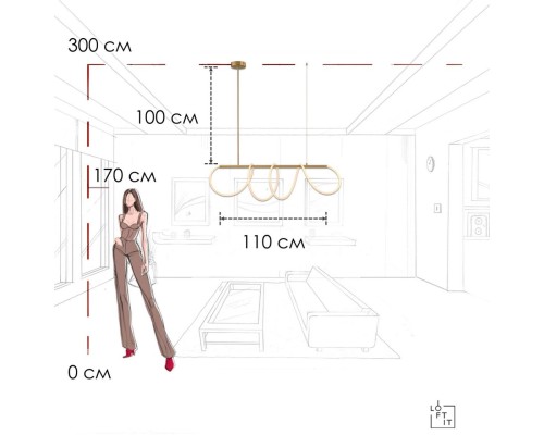 10388P/A Brass Подвесной светильник LOFT IT Thread