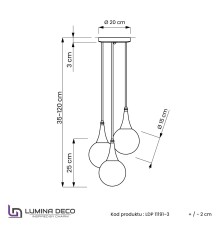 Подвесной светильник Lumina Deco Rocherro LDP 11191-3 BK