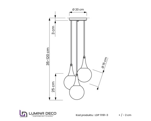 Подвесной светильник Lumina Deco Rocherro LDP 11191-3 BK