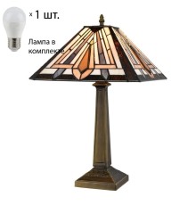 Настольная лампа с лампочкой Velante Тиффани 846-804-01+Lamps E27 P45