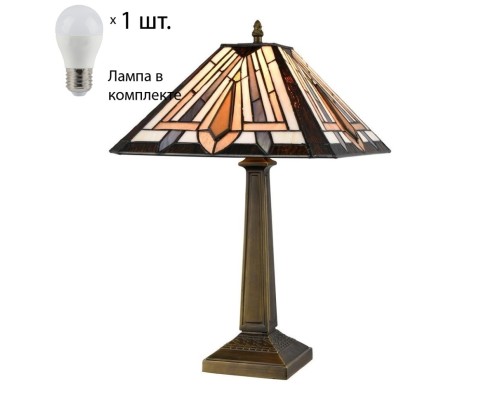 Настольная лампа с лампочкой Velante Тиффани 846-804-01+Lamps E27 P45