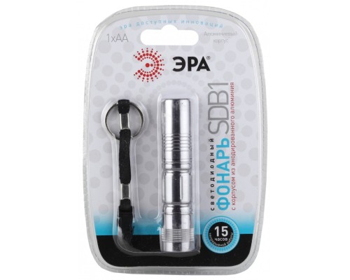SDB1 Фонарь ЭРА 1x0.5W LED, алюм, 1хАА, бл (24/144/1728)