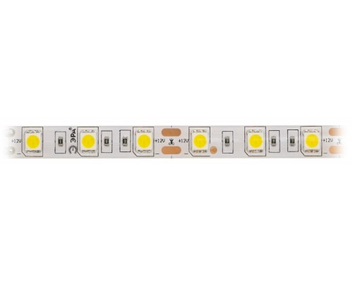 Светодиодная влагозащищенная лента ЭРА 14,4W/m 60LED/m 5050SMD теплый белый 5M 5050kit-14,4-60-12-IP65-2700-5m Б0043069