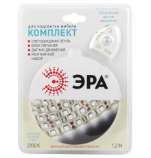 Светодиодная лента ЭРА 4,8W/m 30LED/m 2835SMD теплый белый 1,2M 2835move-4,8-30-12-2700-1,2m Б0043072