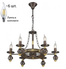 Подвесная люстра с лампочками Velante 536-723-06+Lamps E14 Свеча