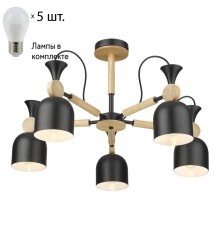 Люстра на штанге с лампочками Velante 225-023-05+Lamps E27 P45